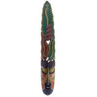 Painted wooden mask (100x20.5x8 cm)