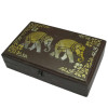 Case for glasses "Elephants" solid wood (31x20x7.5 cm)