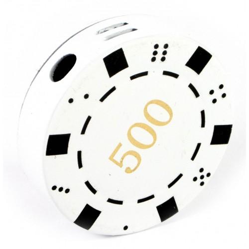 Зажигалка  газовая  "Покерная фишка" белая (d-4 см)