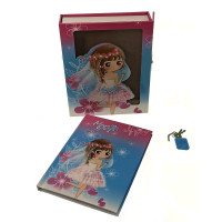 Notebook with a lock for girls blue (2 keys) (16.5x13x3.5 cm)