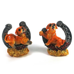 Dog with a horseshoe (4pcs / pack) (7.5x6x3cm)