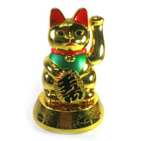 Кішка Манекі-неко махає лапою (батарейки в комплект не входять) (16,5 х11, 5х11, 5 см)