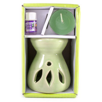 Aroma lamp gift set green (12.5x8x7.5 cm)
