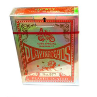 Playing cards plastic coated red back (9x6.5x1.7 cm)