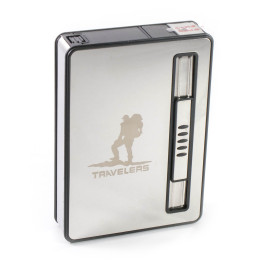 Cigarette case with cigarette ejection and lighter (9.5x6.5x2cm)
