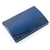 Business card holder leatherette on magnet blue (9.5x6.5x1.5 cm)