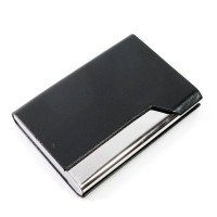 Black business card holder with magnetic lock (9.5x6.5x1.5 cm)