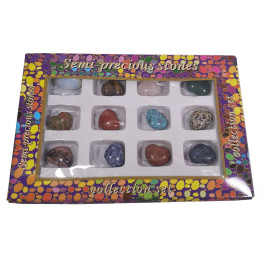 Hearts made of semi-precious stones (eg / 12pcs) (heart h-2.5 cm) (packing 27x18x3.5 cm)