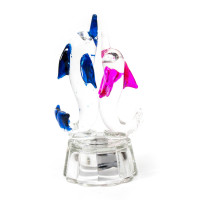 Dolphins pair crystal with illumination (9x5x4 cm)
