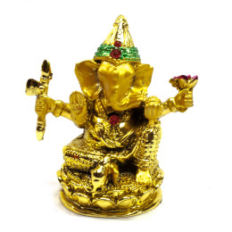 Ганеша каменная крошка "Золото" (8х7х4,5 см)