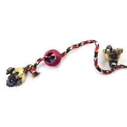 Bronze bells with beads on thread(12 pcs)(117 cm)
