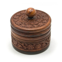 Round Rosewood Casket (d-10,h-8,5 cm)(4