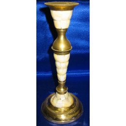 Свічник бронзовий з перламутром на 3 свічки