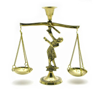 Свічник "Ваги" бронзовий (12х15, 5х5 см) (Lady Balance Small)