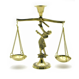 Свічник "Ваги" бронзовий (12х15, 5х5 см) (Lady Balance Small)