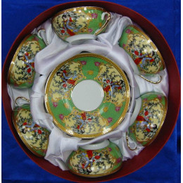 Сервіз круглий фарфор (150мл) (6SBS129-3) 6 чашок + 6 блюдець 