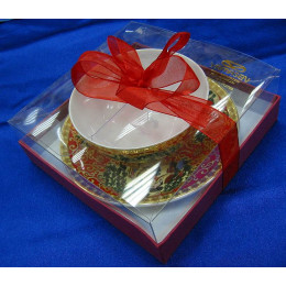 Чашка+блюдце порцеляна (150мл)(SBS86-1) "Червоний" (h-4,5см, d-9,5см d блюдця-13см)