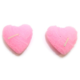 Свечи "Сердечки" (2 шт) розовые (12х5,5х2,5см)