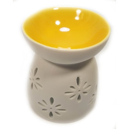 Аромалампа керамическая бело-оранжевая (9,5х7,5х7,5 см)