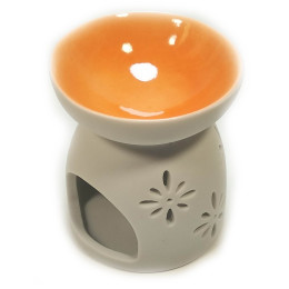 Аромалампа керамическая бело-красная (9,5х7,5х7,5 см)