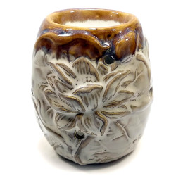 Аромалампа керамическая "Цветок" кофейная (10,5х8х6,5 см)