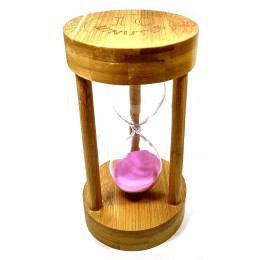 Часы песочные 10 мин розовый песок(17х9х9 см)