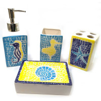 Набір для ванної кімнати керамічний жовтий (26х21,5х8 см)