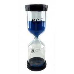 Hourglass 60 min blue sand (13x5.5x5.5 cm)
