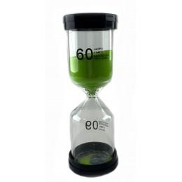 Hourglass 60 min green sand (13x5.5x5.5 cm)