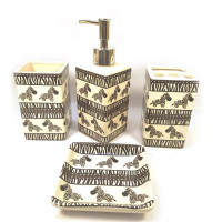 Ceramic bathroom set "Zebras" (22.5x22.5x7.5 cm)
