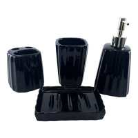 Ceramic black bathroom set (29x20.5x10 cm)