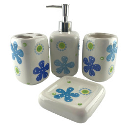 Набір для ванної керамічний блакитний (26х22х8 см)