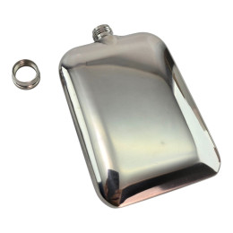 Фляга из нержавеющей.стали в чехле на пояс (180 мл)(12,3х8,7х2,6 см)
