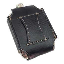 Фляга из нержавеющей.стали в чехле на пояс (180 мл)(12,3х8,7х2,6 см)