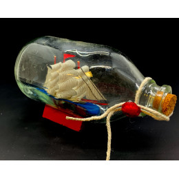 Model of a sailboat in a bottle (14.5x7.5x6.5 cm)