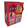 Red cardboard gift bag with "Happy Birthday" applique (18x23x8 cm)