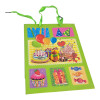 Green cardboard gift bag with "Happy Birthday" applique (18x23x8 cm)
