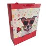 Cardboard gift bag "Puppy with a Rose" (30x38x12 cm)