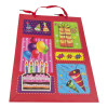 Red cardboard gift bag with "Happy Birthday" applique (30x38x12 cm)
