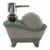 Soap dispenser with washcloth "Bath" azure (14x14x7 cm)