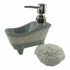 Soap dispenser with washcloth "Bath" azure (14x14x7 cm)