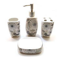 White ceramic bathroom set (24x22x6.5 cm)