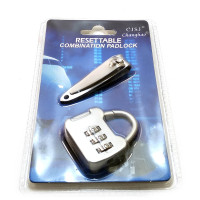 Combination lock with manicure cuters (14x9x2 cm)