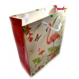 Пакет подарочный картонный "Фламинго и Единороги" (18х23х8 см)