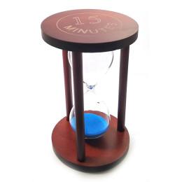 Часы песочные 15 мин синий песок(14,5х9х9 см)