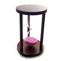 Sand clock 15 min pink sand (14.5x9x9 cm)