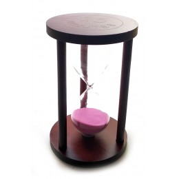 Часы песочные 15 мин розовый песок(14,5х9х9 см)