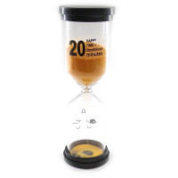 Sand clock 20 min orange sand (14x4.5x4.5 cm)