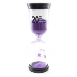 Часы песочные 20 мин фиолетовый песок (14х4,5х4,5 см)