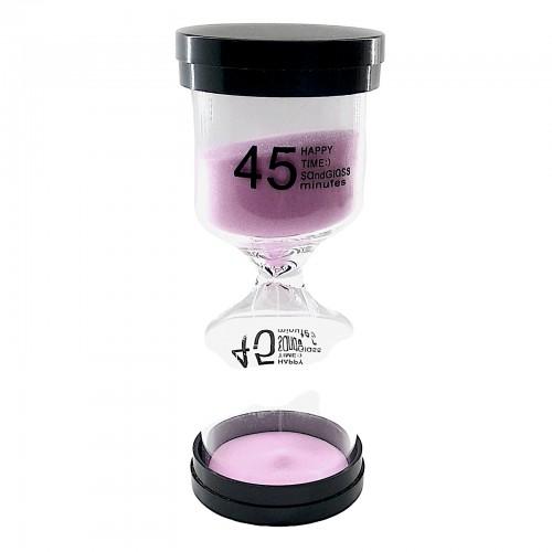 Часы песочные 45 мин розовый песок (13х5,5х5,5 см)
